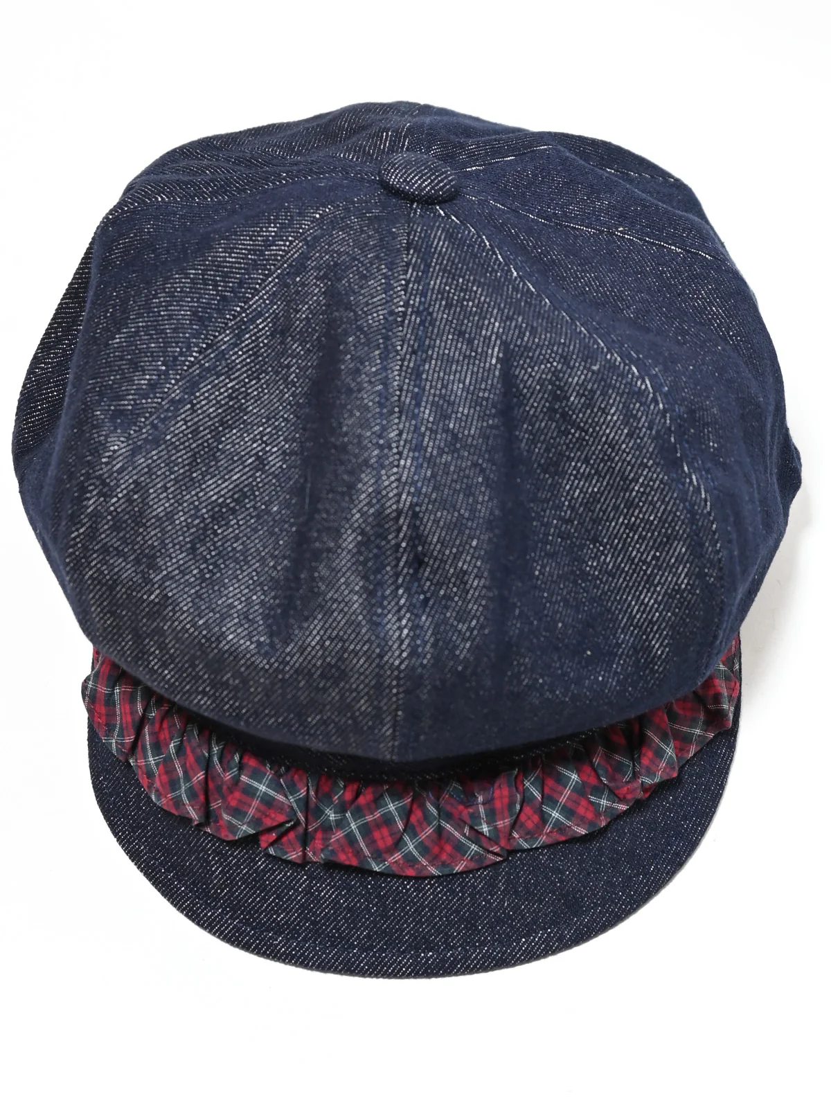 Odette Navy Blue Denim Ruffle Hat Women - Image 6