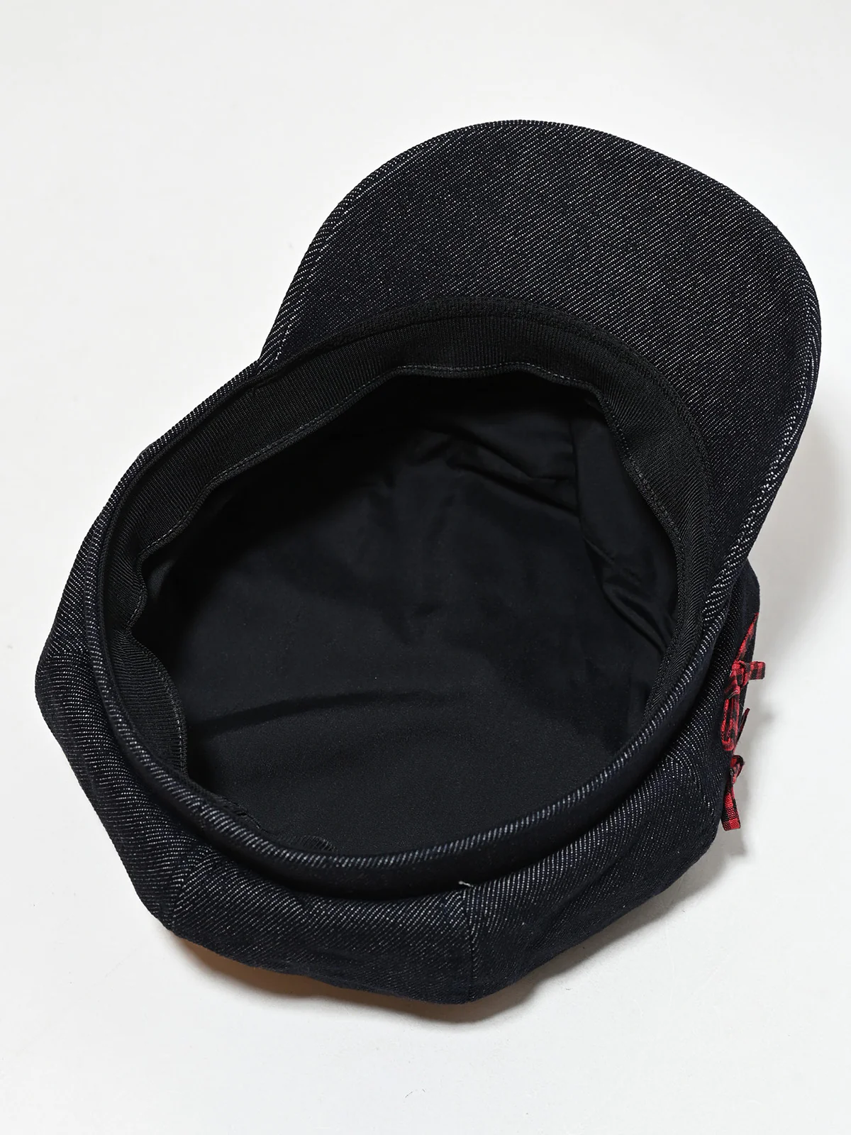 Odette Navy Blue Denim Solid Hat Women - Image 6