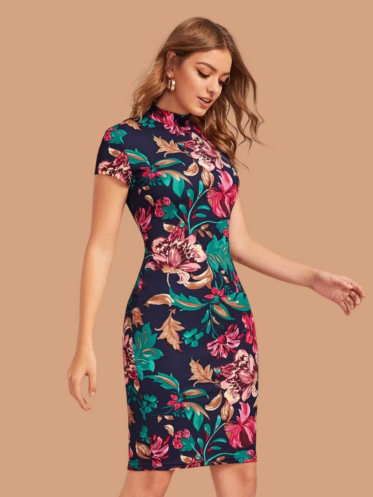 Odette Multicolor Polyester Blend Printed Dress For Women - Image 2