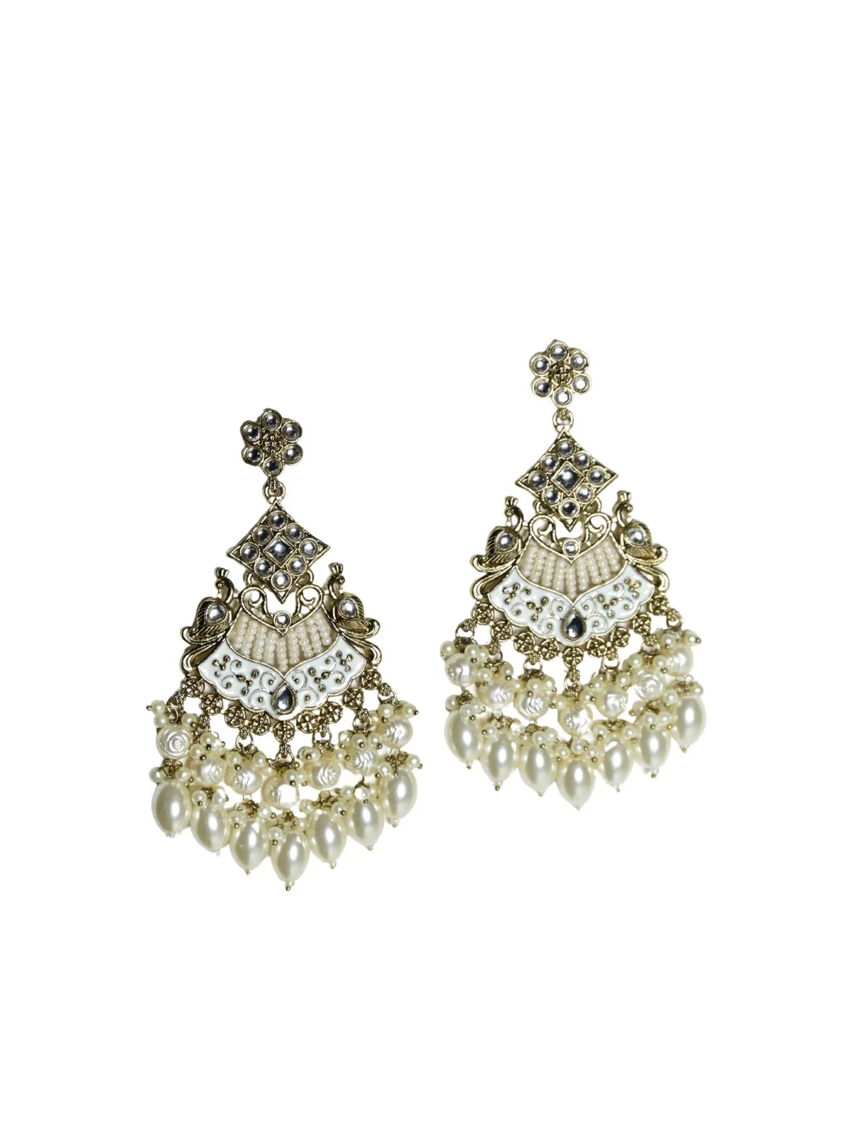 Odette Off White Alloy Embellished Jewellery Set For Women - Image 5