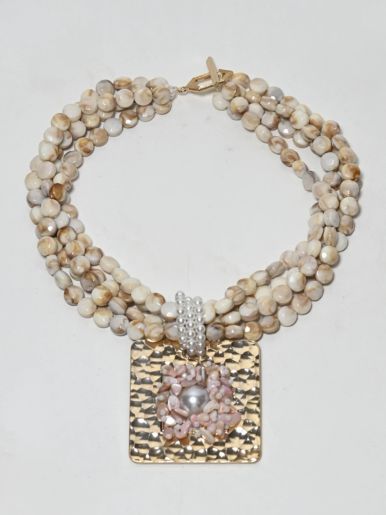 Odette Off White Alloy Pearl Neckpiece For Women - Image 2