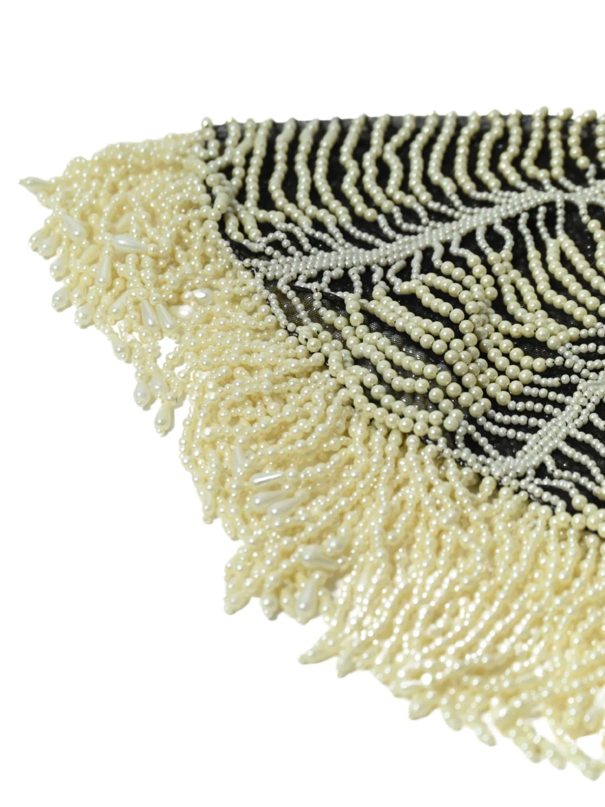 Odette Off White And Black Net Embellished Cape For Women - Image 8