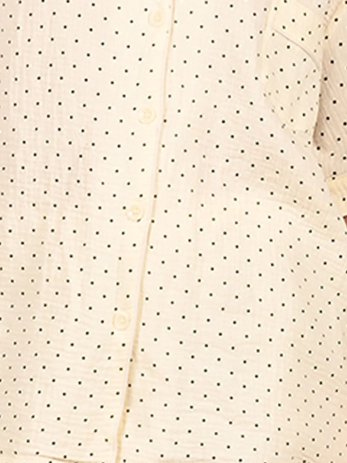 Odette Off White Cotton Blend Printed Night Wear Set For Women - Image 5
