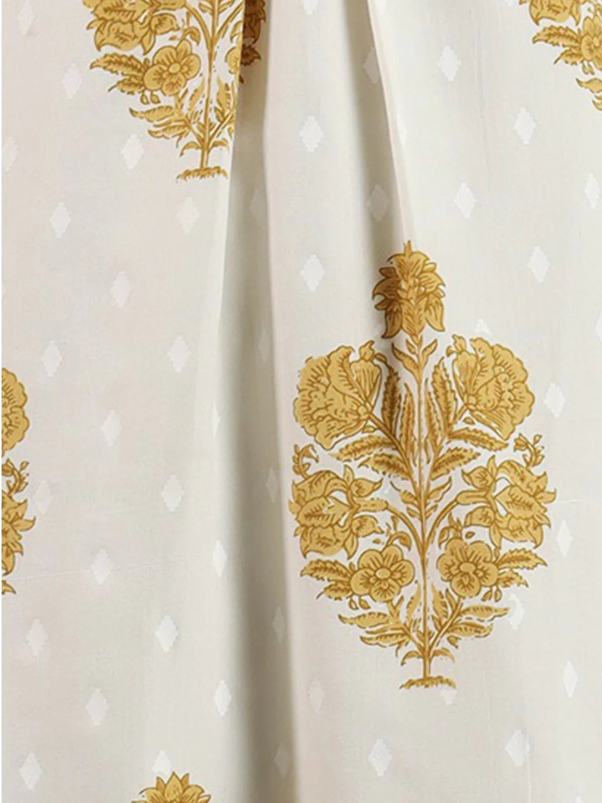 Odette Off White Cotton Blend Printed Stitched KurtaÂ SetÂ ForÂ Women - Image 5