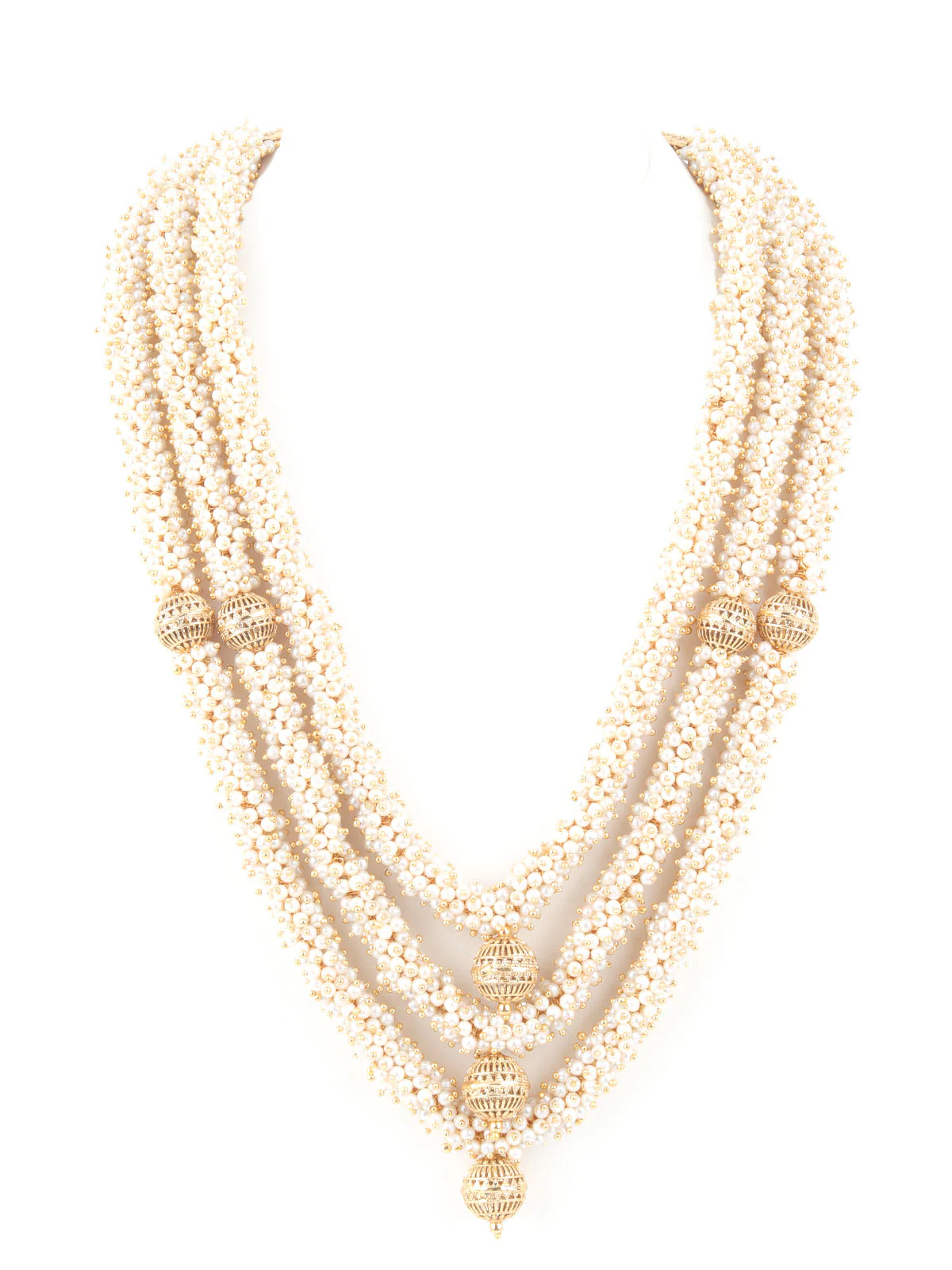 Odette Off White & Golden Alloy Embellished Jewellery Set For Women - Image 6