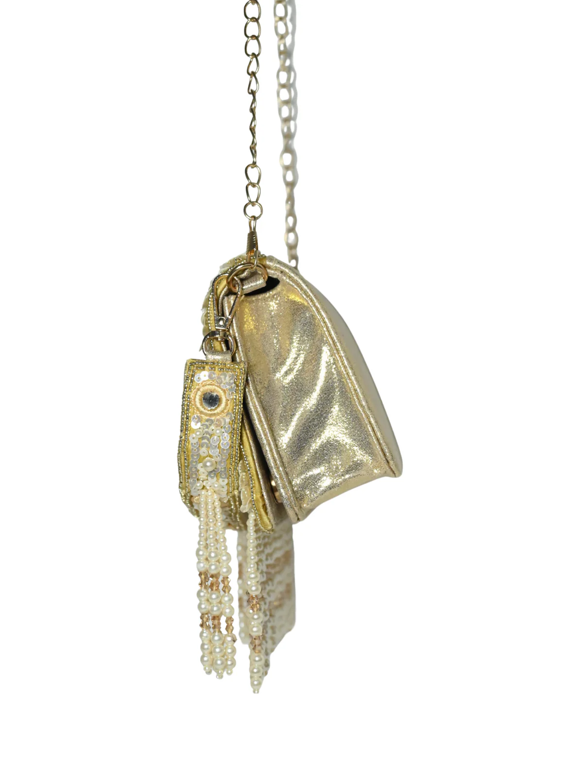 Odette Off White Jute Embellished Clutch For Women - Image 4