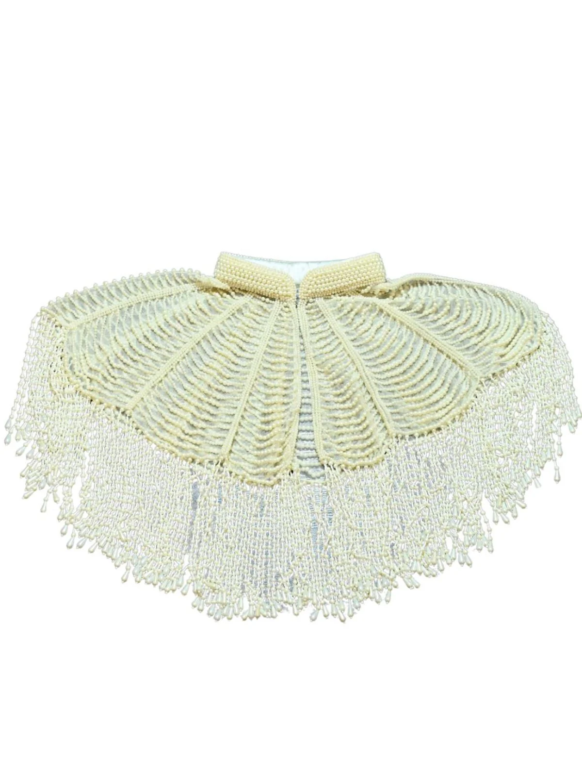 Odette Off White Net Embellished Cape For Women - Image 5