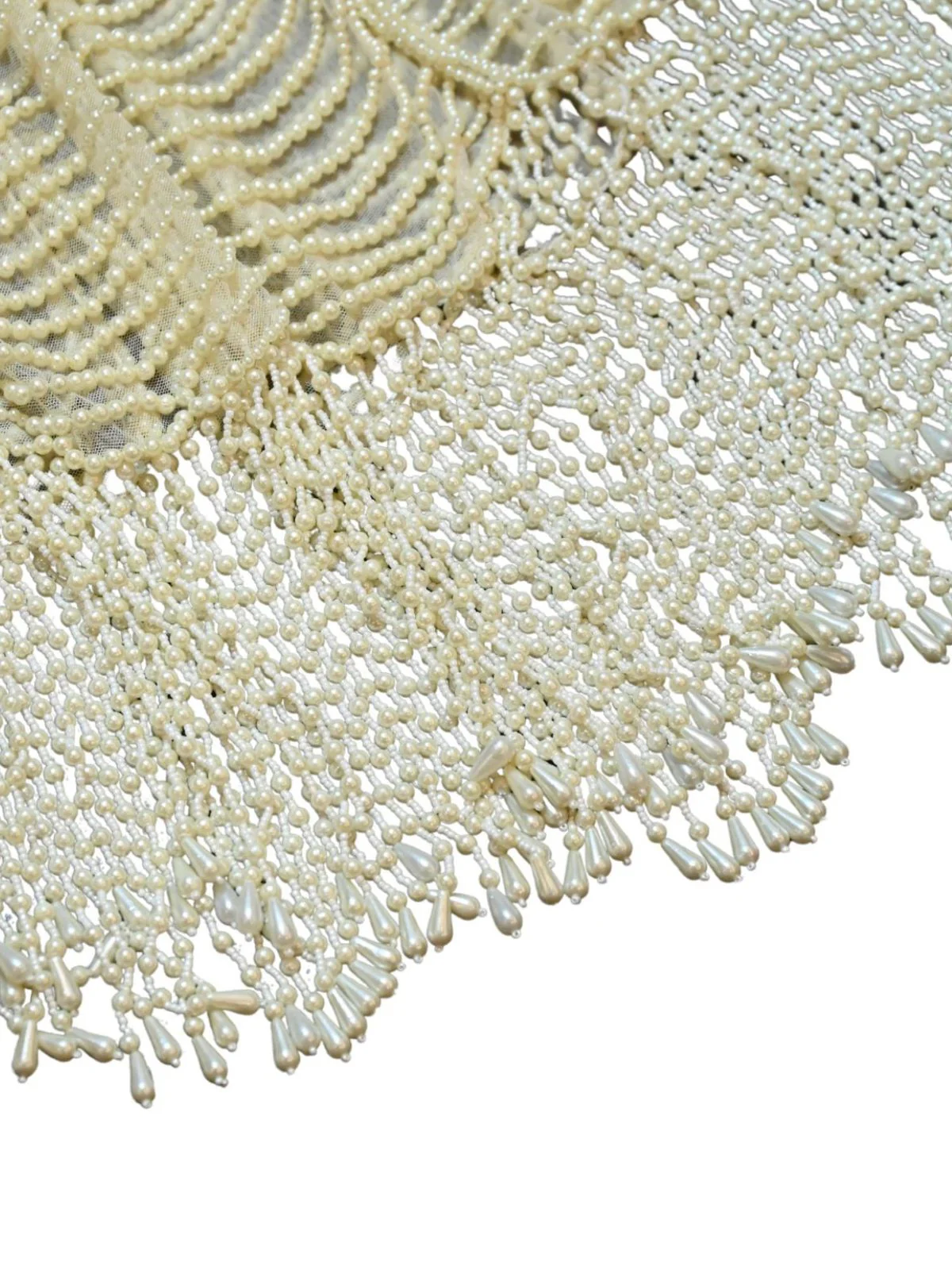 Odette Off White Net Embellished Cape For Women - Image 6