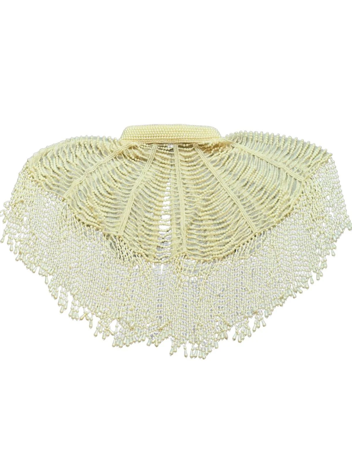 Odette Off White Net Embellished Cape For Women - Image 7
