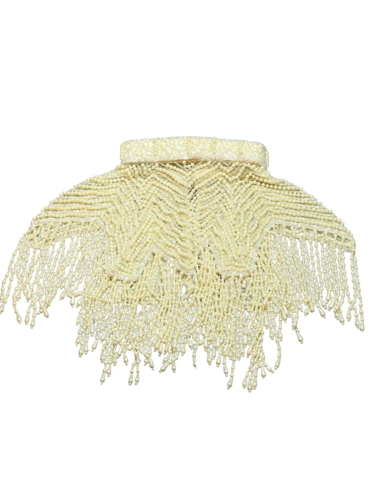 Odette Off White Net Embellished Cape For Women - Image 8