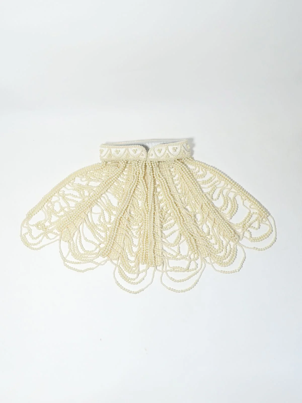 Odette Off White Net Embellished Cape For Women - Image 5