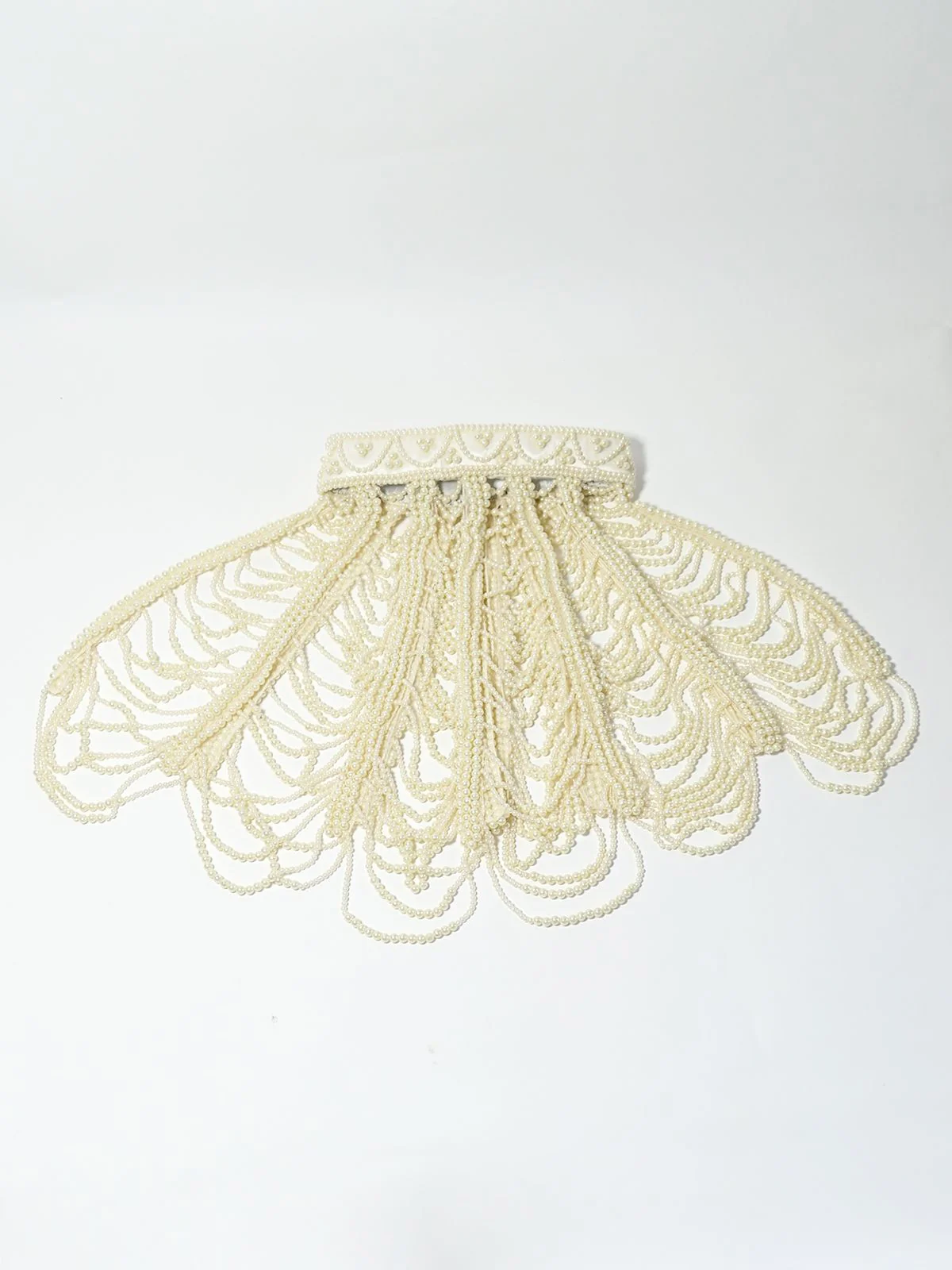 Odette Off White Net Embellished Cape For Women - Image 6