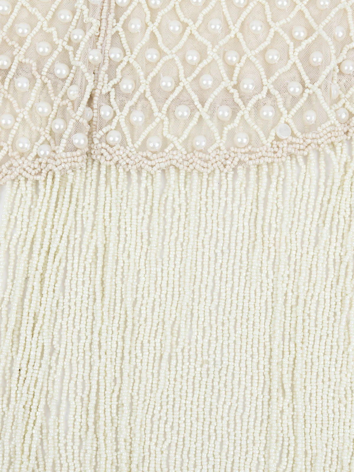 Odette Off White Net Embellished Cape For Women - Image 6