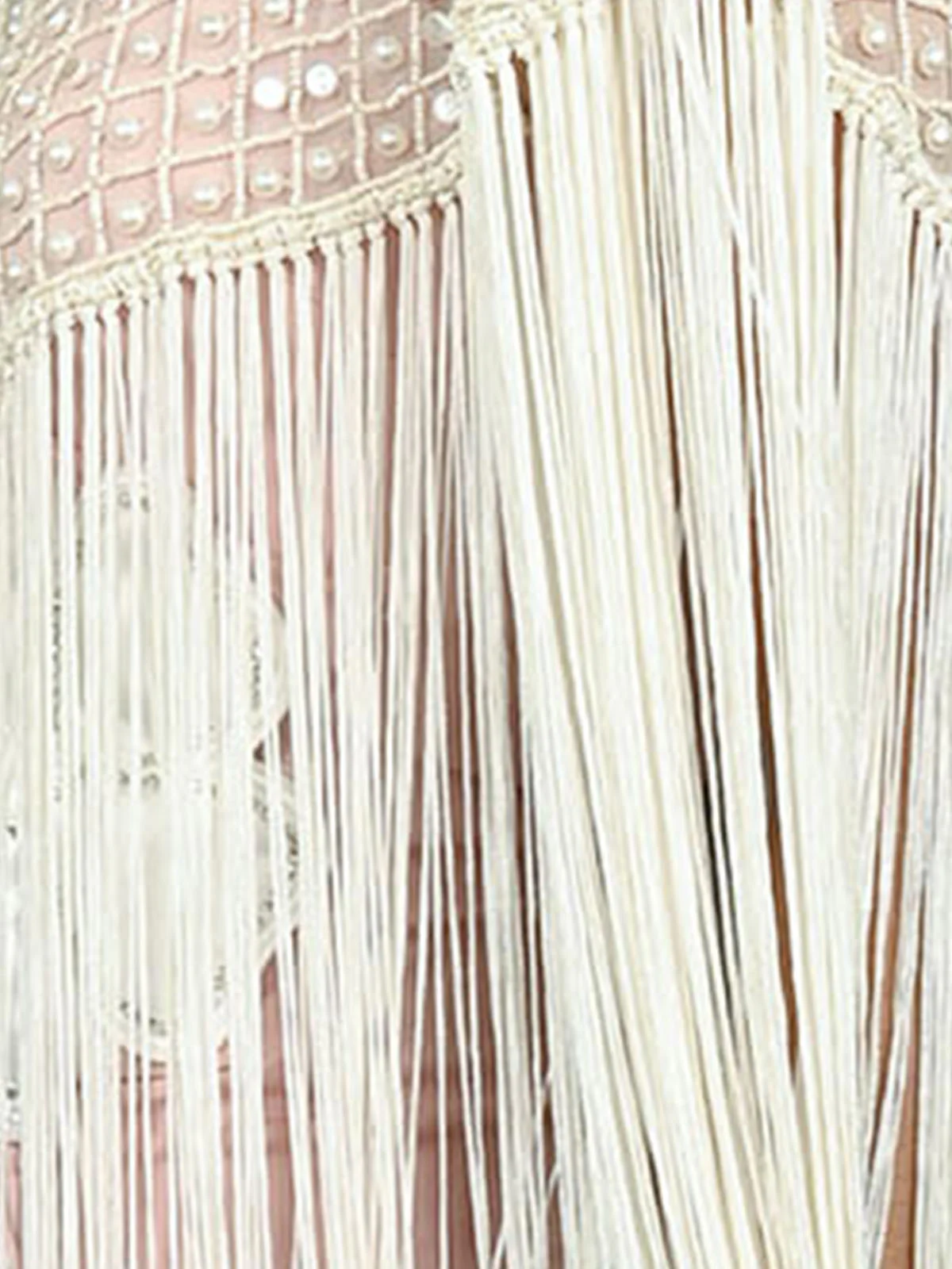 Odette Off White Net Embellished Cape For Women - Image 7