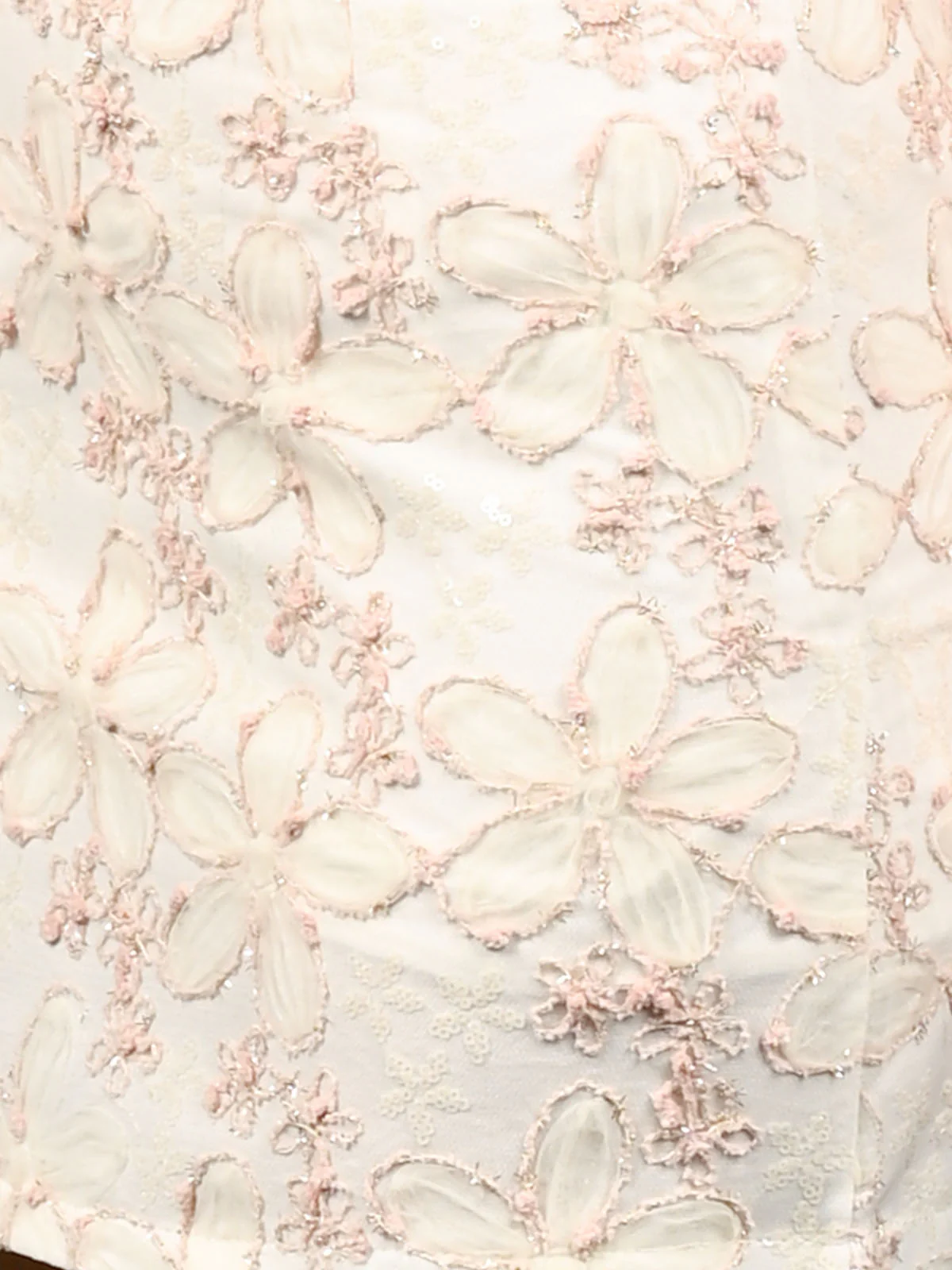 Odette Off White Net Embellished Skirt For Women - Image 5