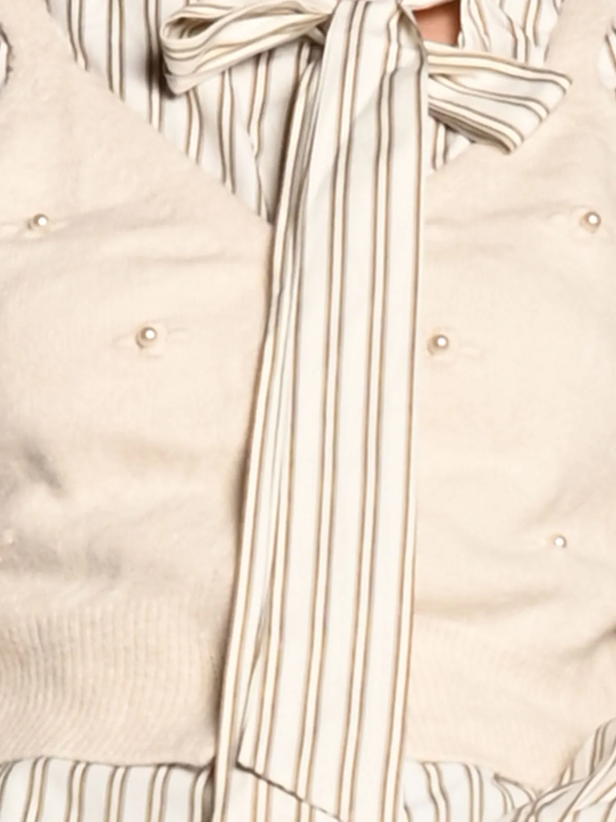 Odette Off White Poplin Shirt And Light Wool Outer For Women - Image 5