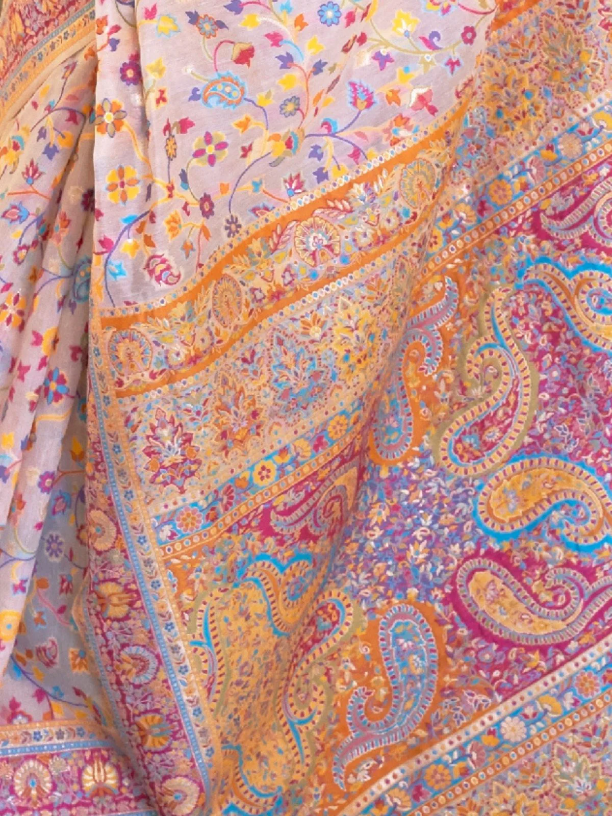 Odette Off White Woven Silk Blend Saree With Unstitched Blouse For Women - Image 3