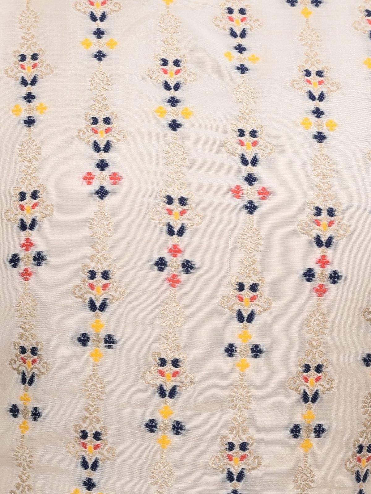 Odette Off White Silk Blend Embroidered Stitched Kurta Set For Women - Image 5