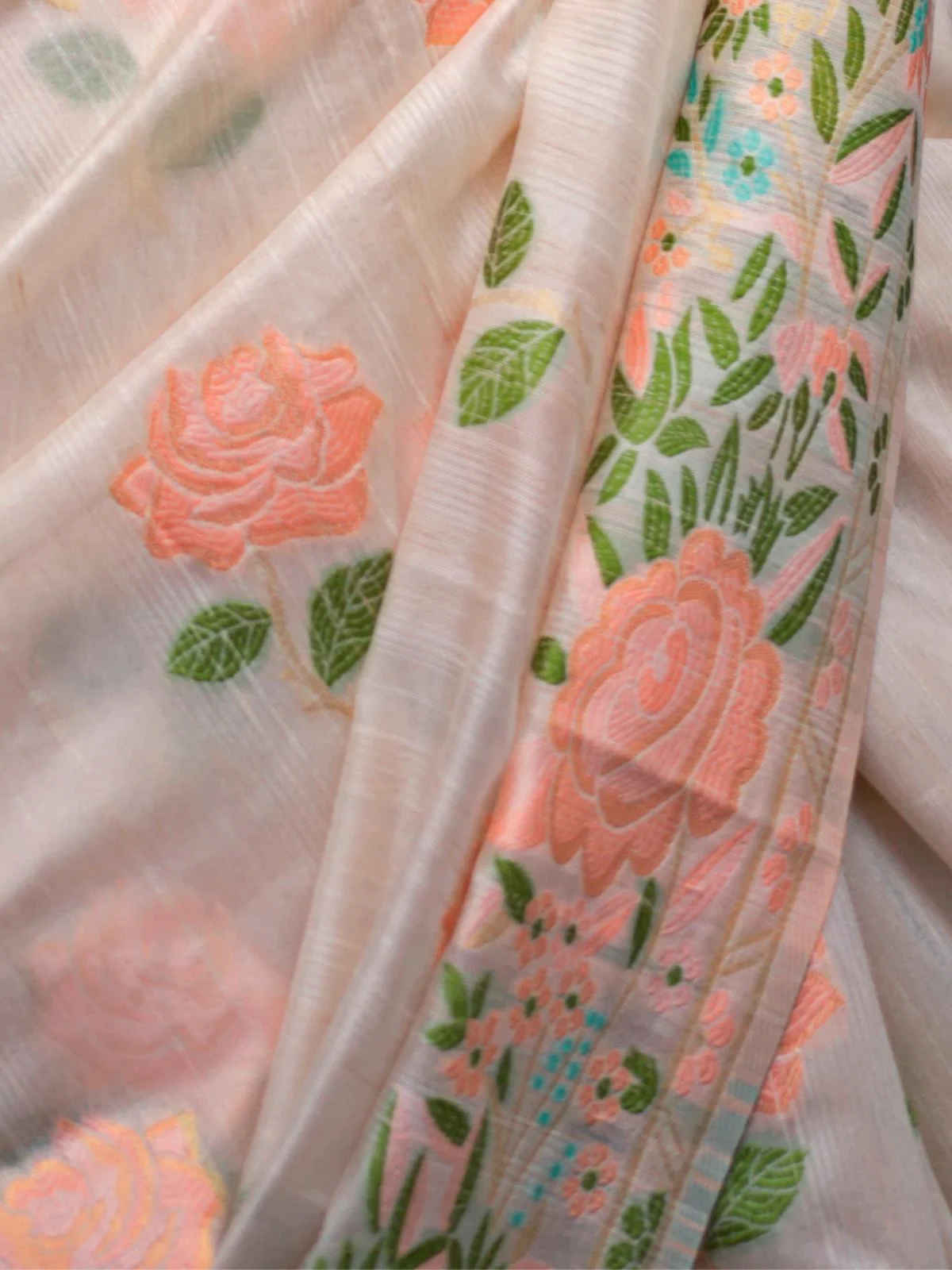 Odette Off White Silk Blend Woven Saree With Unstitched Blouse For Women - Image 3