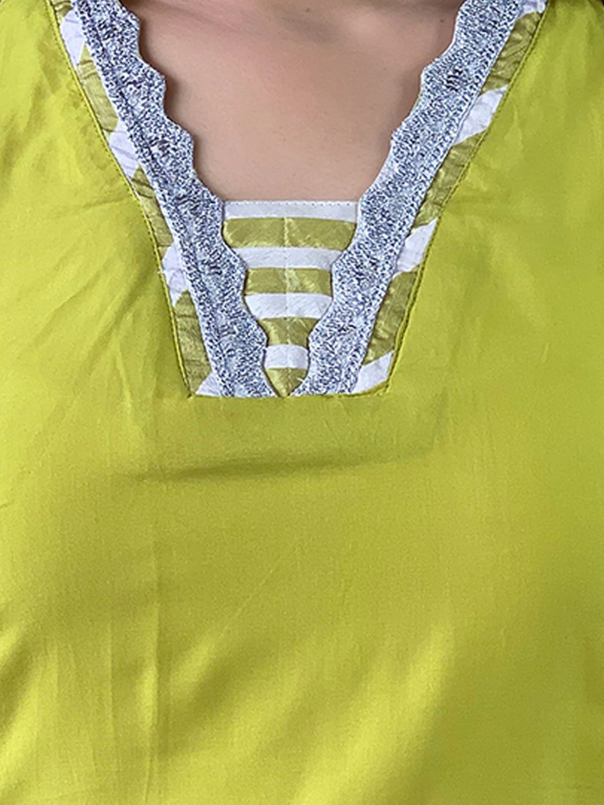 Odette Olive Embroidered Viscose Silk Stitched Kurta Salwar Set For Women - Image 5
