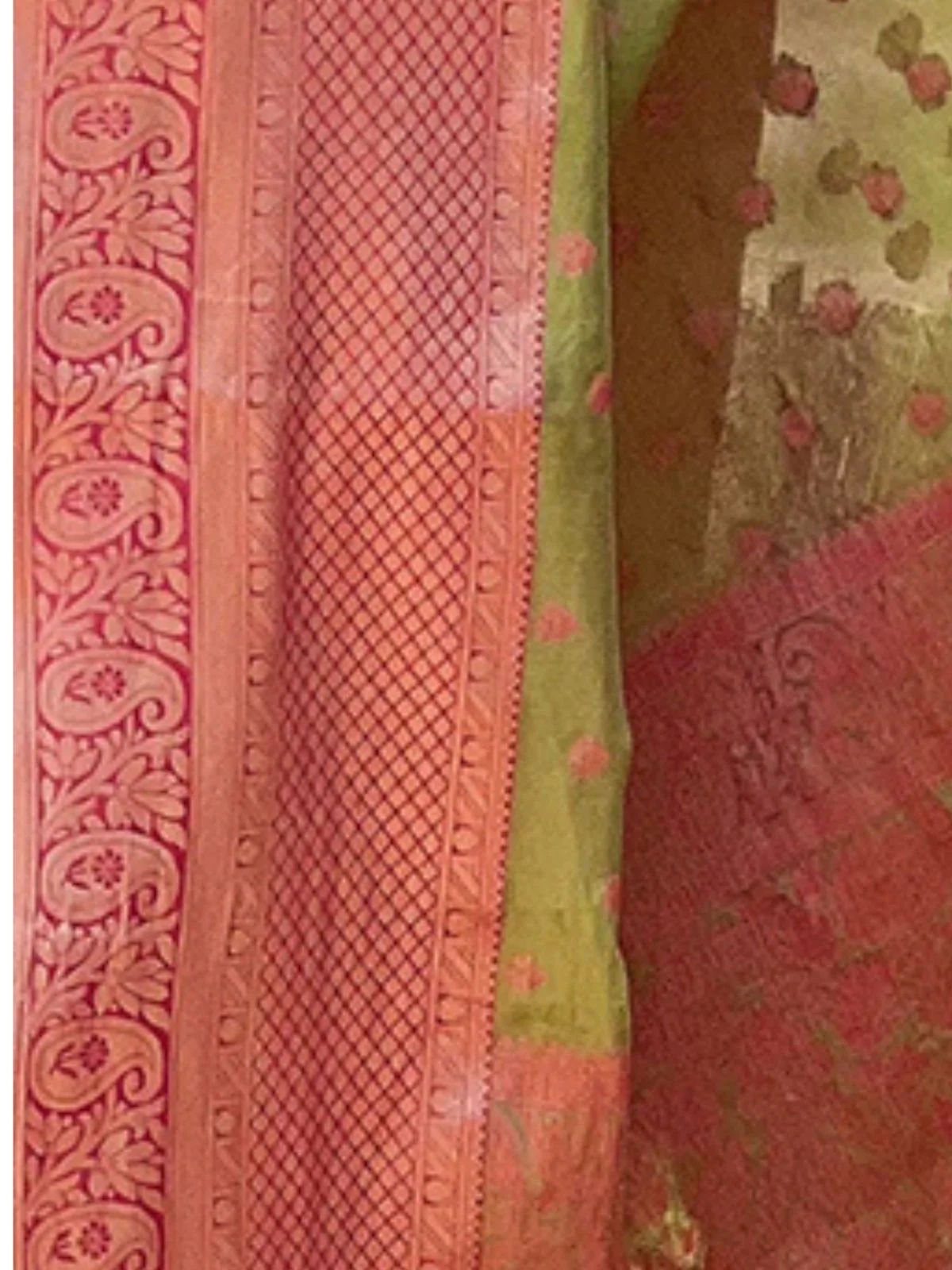 Odette Olive Woven Design Tissue Silk Saree With Unstitched Blouse For Women - Image 4