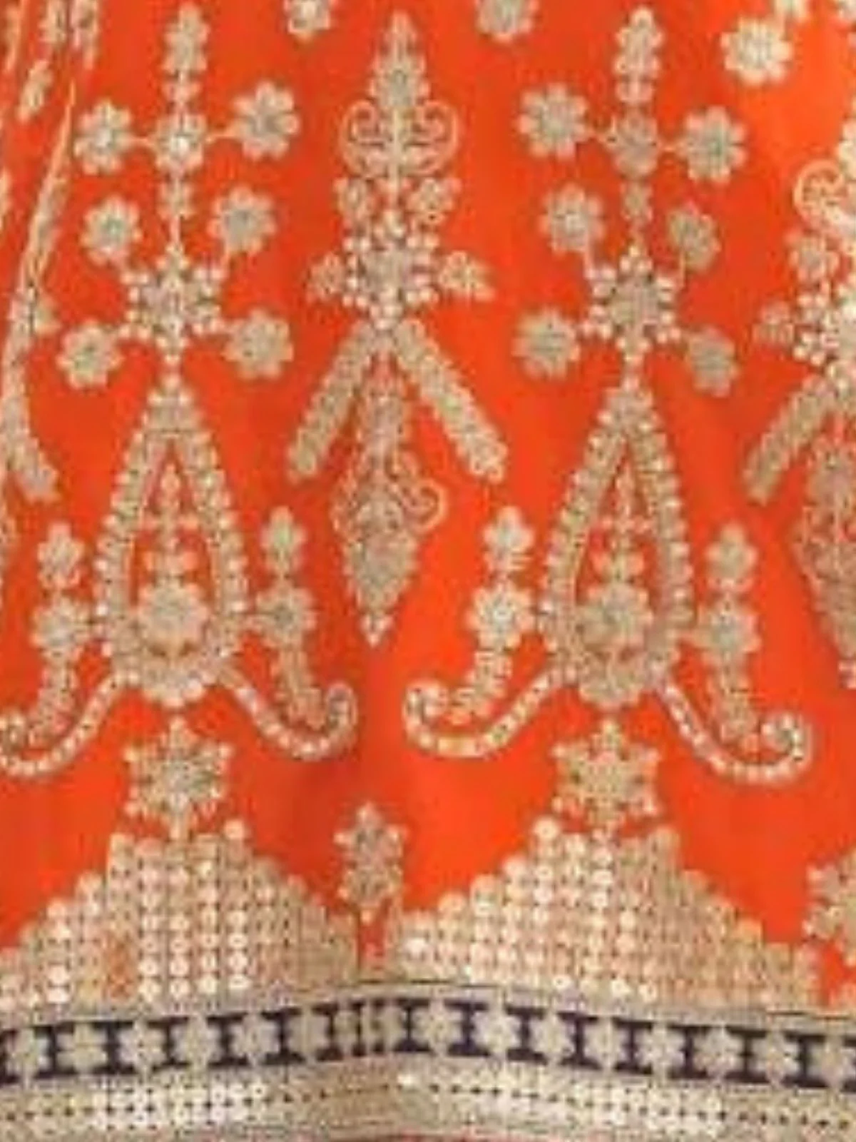 Odette Orange Chinon Embellished Semi Stitched Kurta Set For Women - Image 3