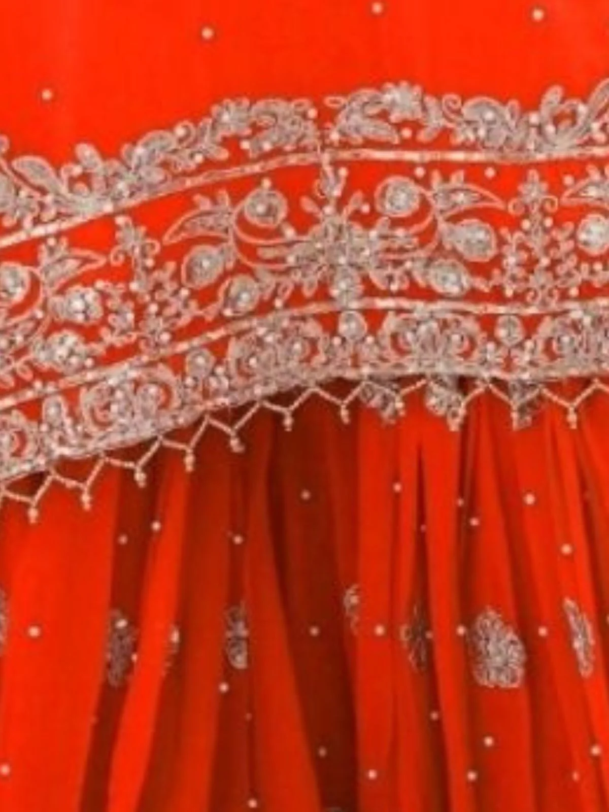 Odette Orange Georgette Embroidered Stitched Kurta Set For Women - Image 7