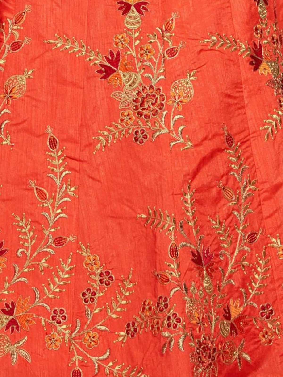 Odette Orange Silk Blend Embroidered Semi Stitched Lehenga With Blouse For Women - Image 6