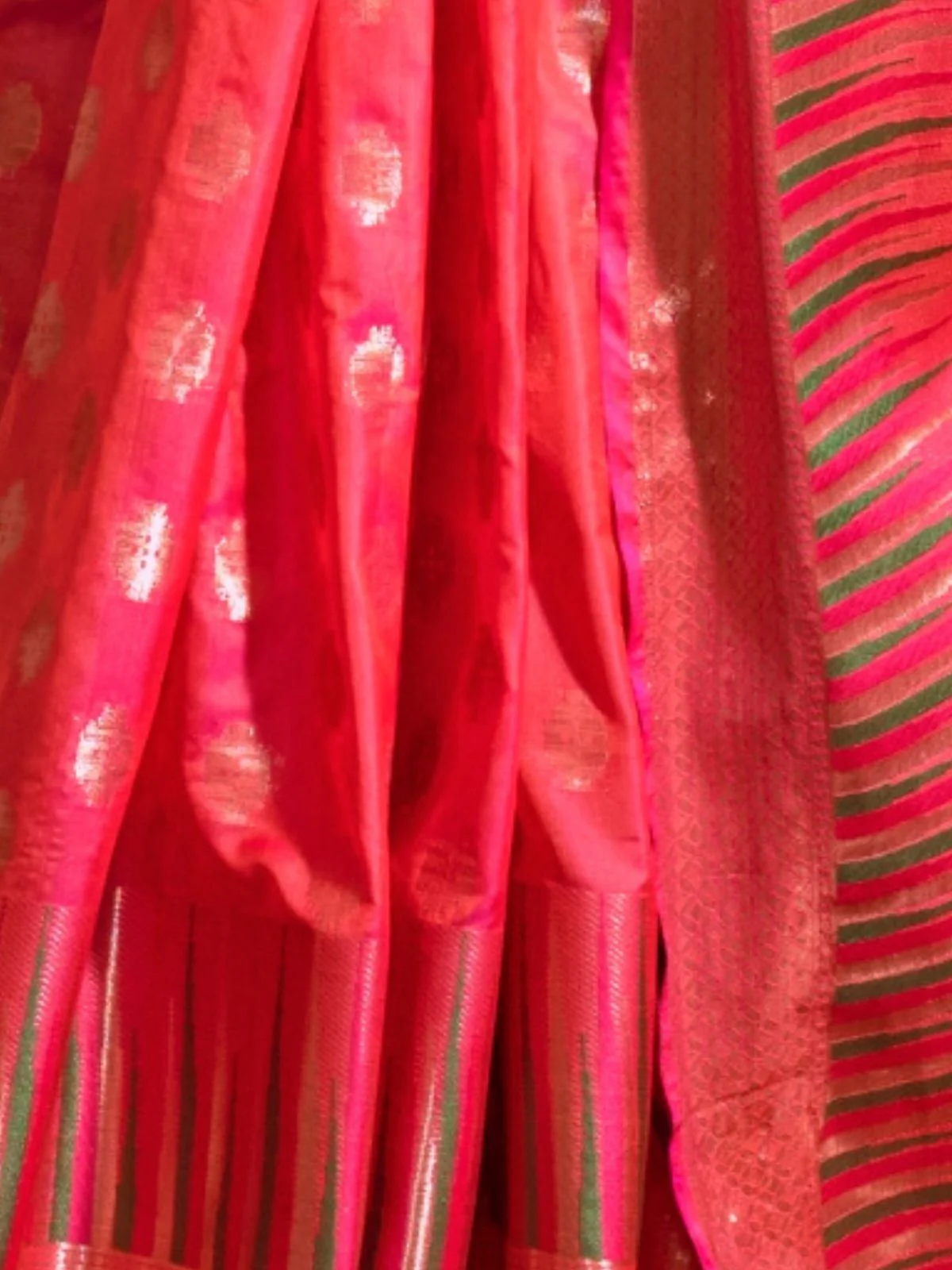 Odette Orange Silk Blend Woven Saree With Unstitched Blouse For Women - Image 3