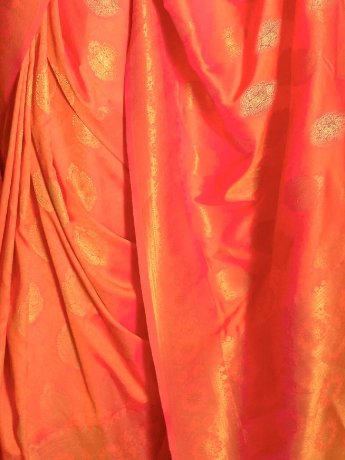 Odette Orange Woven Design Silk Blend Saree With Unstitched Blouse For Women - Image 3