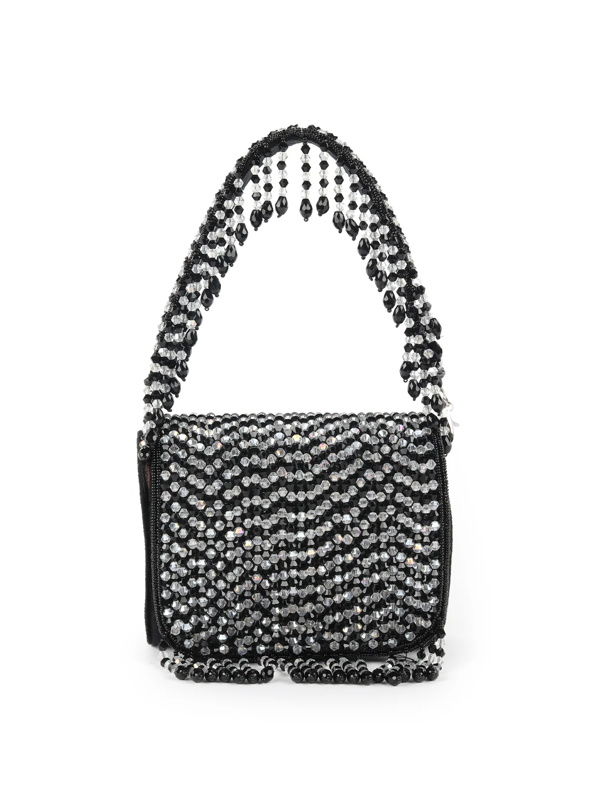Odette Ornate Black Embroidered Clutch For Women - Image 3