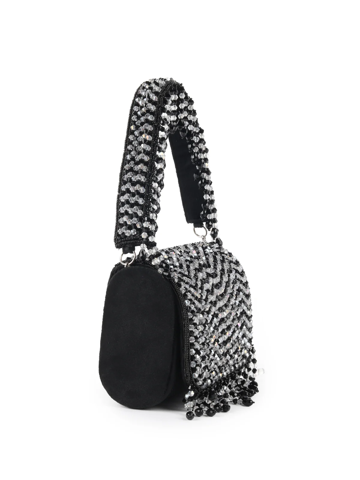 Odette Ornate Black Embroidered Clutch For Women - Image 4