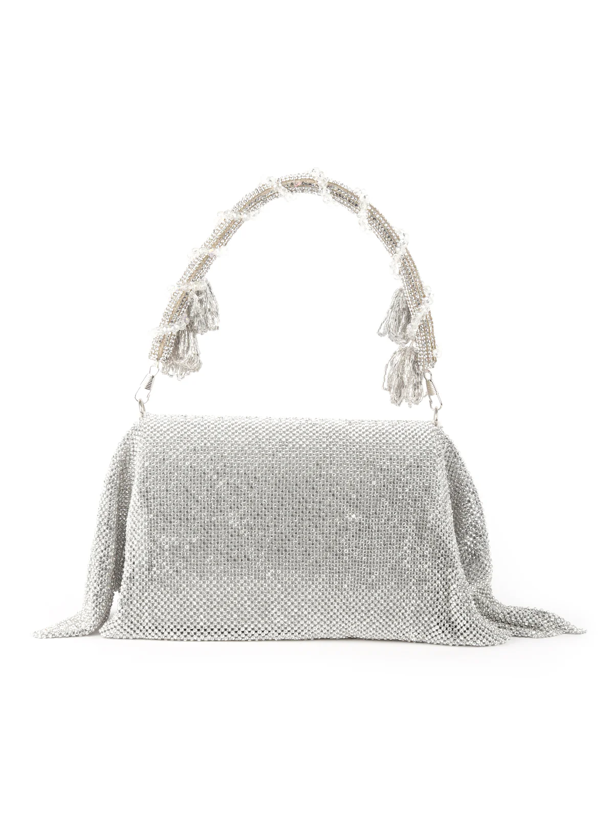 Odette Ornate Silver Patterned Clutch For Women - Image 5
