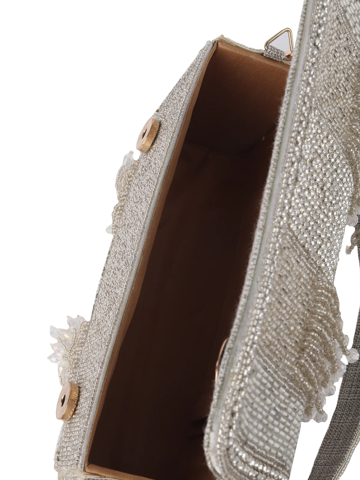 Odette Ornate Silver Patterned Clutch For Women - Image 6
