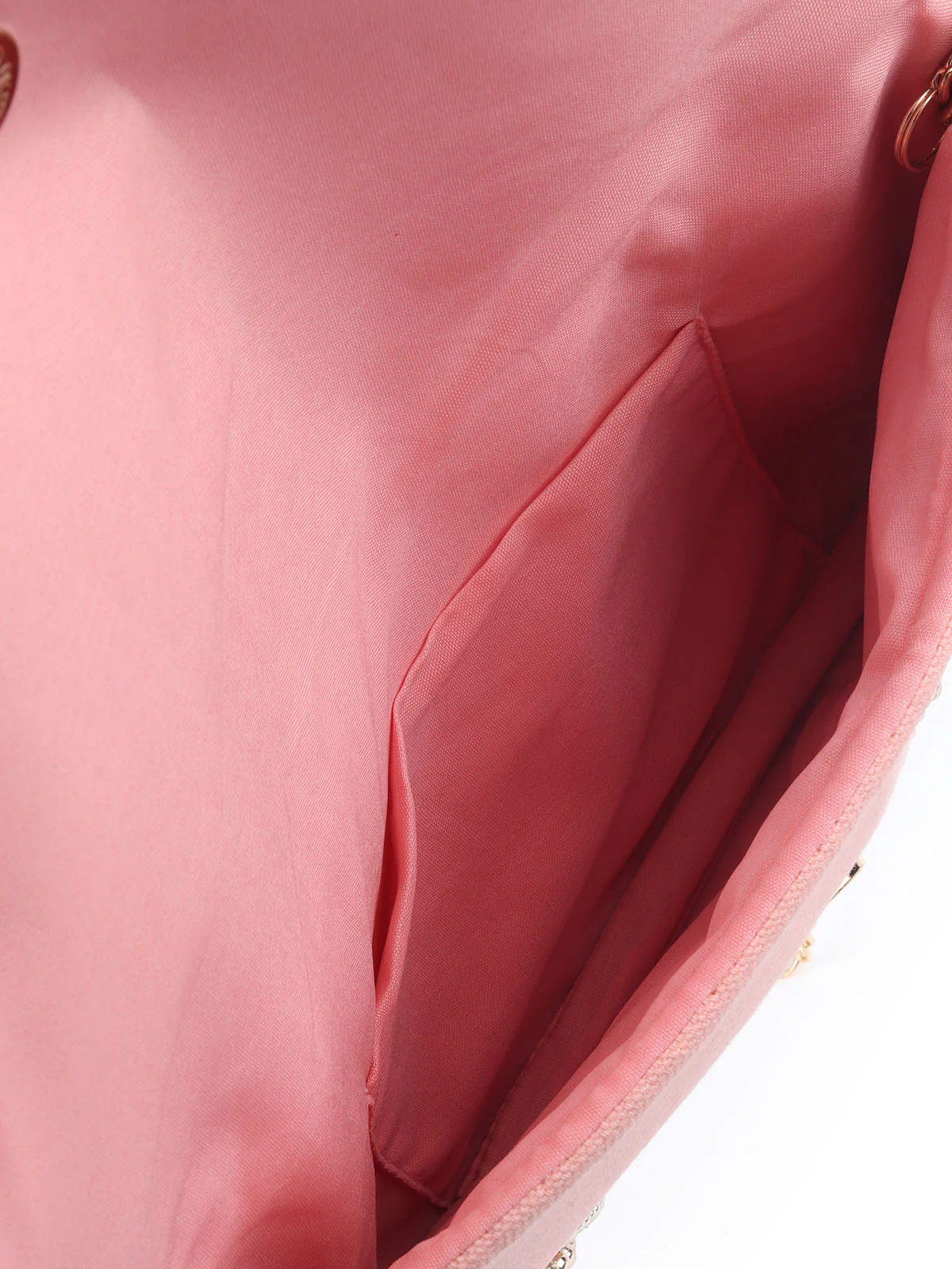 Odette Peach Polyester Embroidered Clutch For Women - Image 4