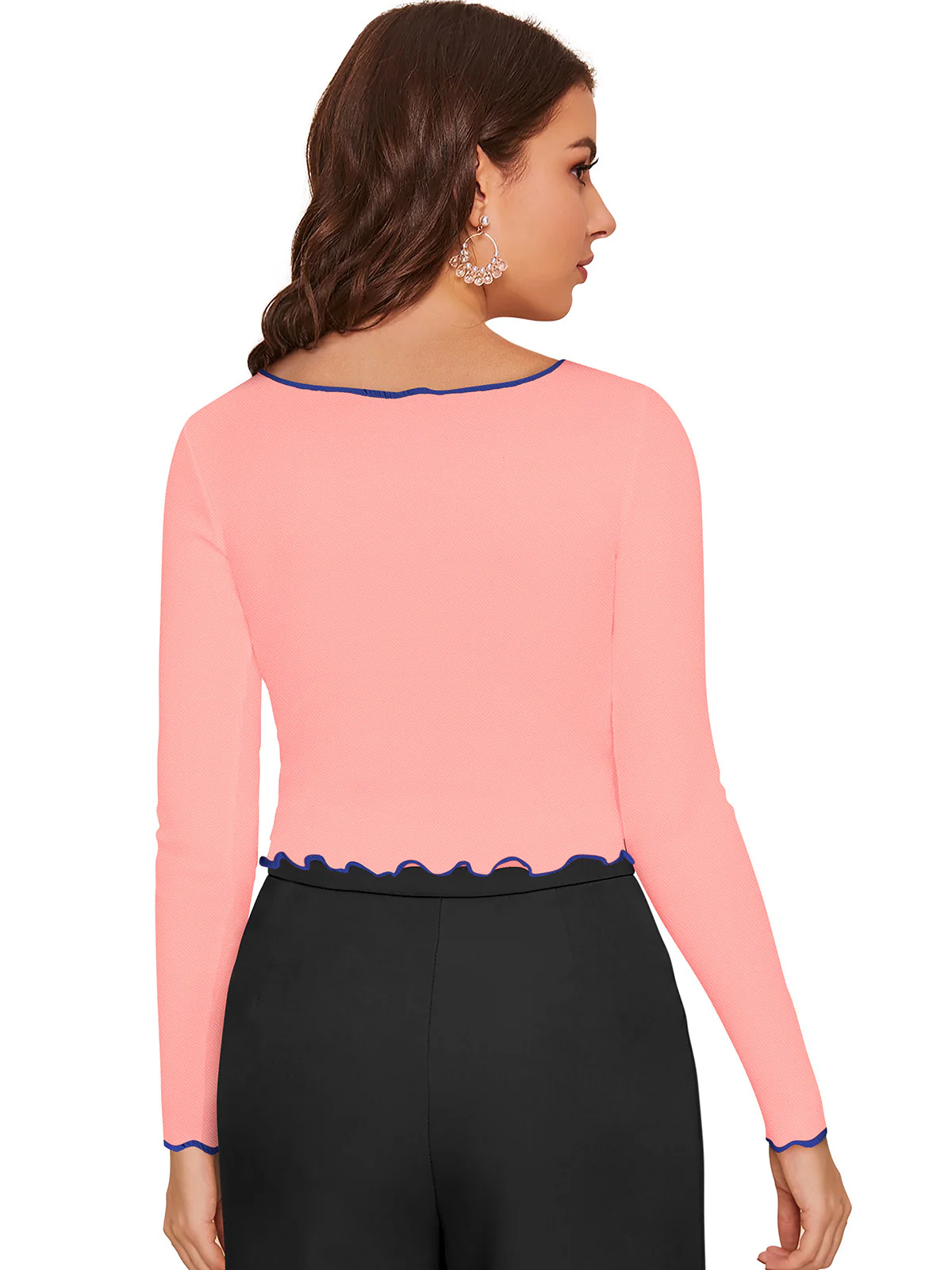 Odette Pink Polyester Striped Top For Women - Image 4