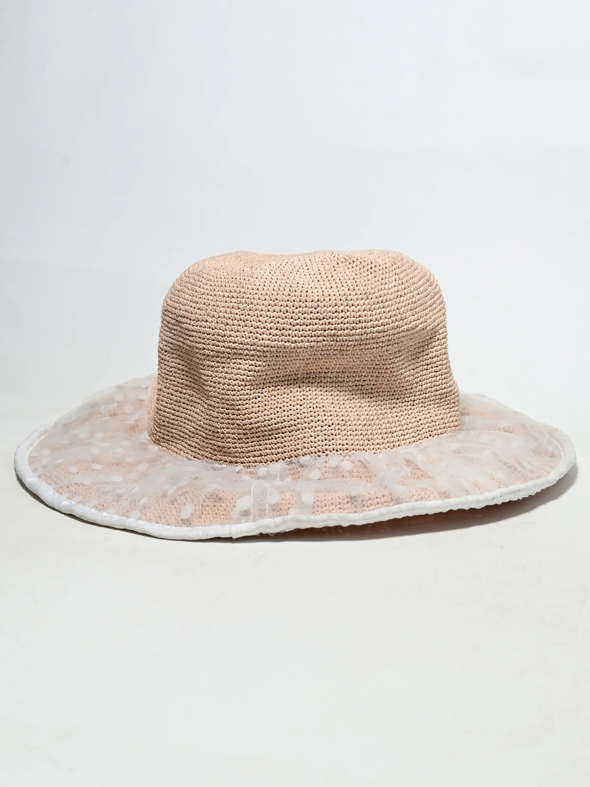Odette Peach Synthetic Knitted And Ruffle Hat Women - Image 4