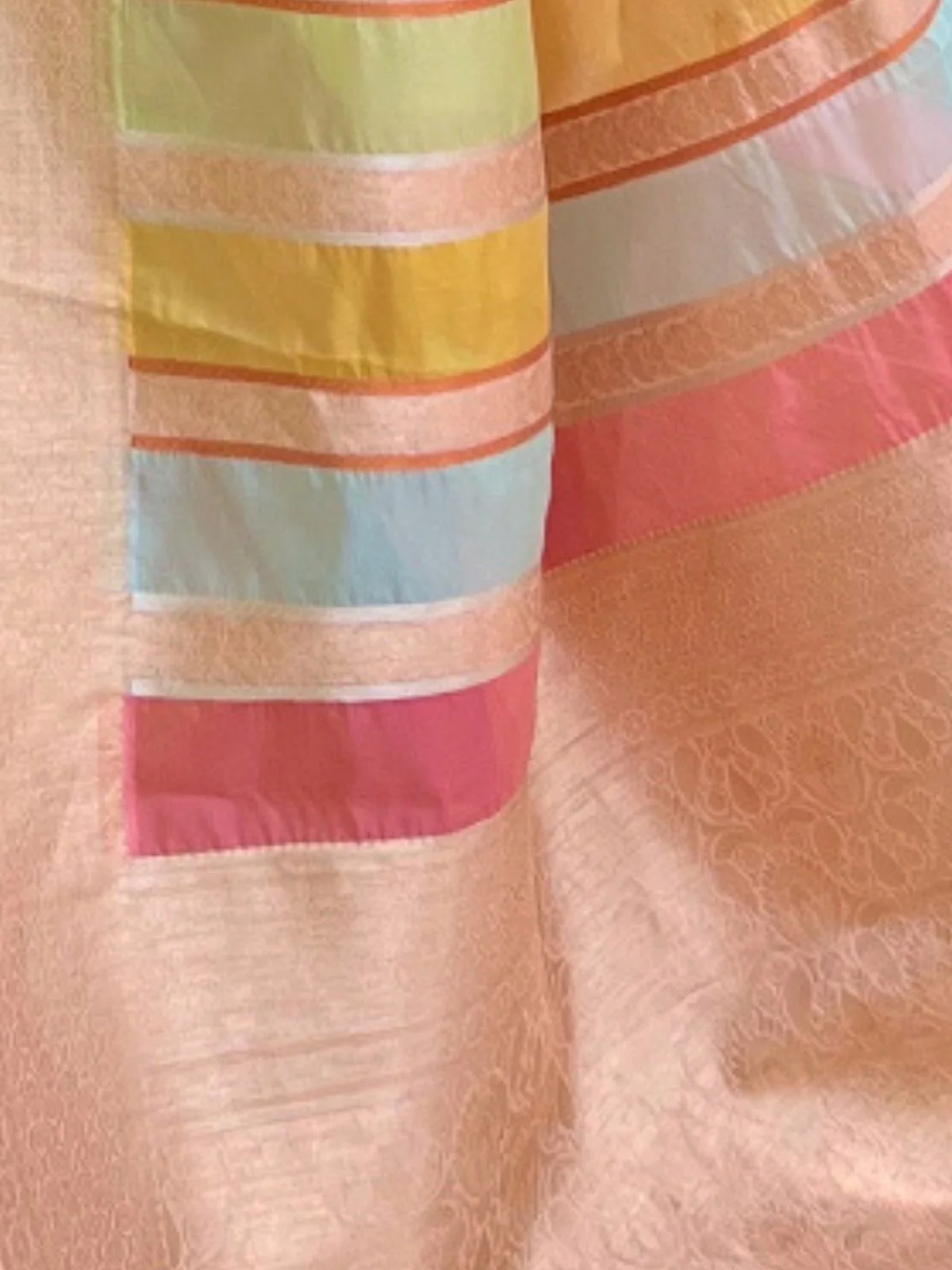 Odette Peach Woven Design Organza Saree With Unstitched Blouse For Women - Image 4