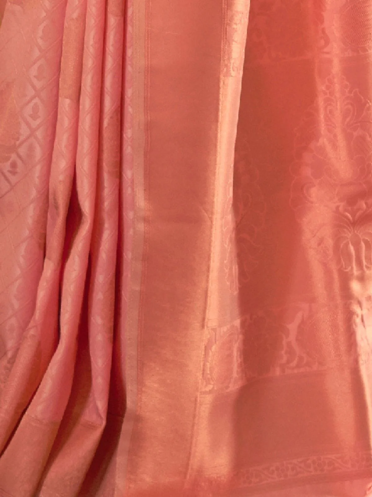 Odette Peach Woven Design Silk Blend Saree With Unstitched Blouse For Women - Image 3