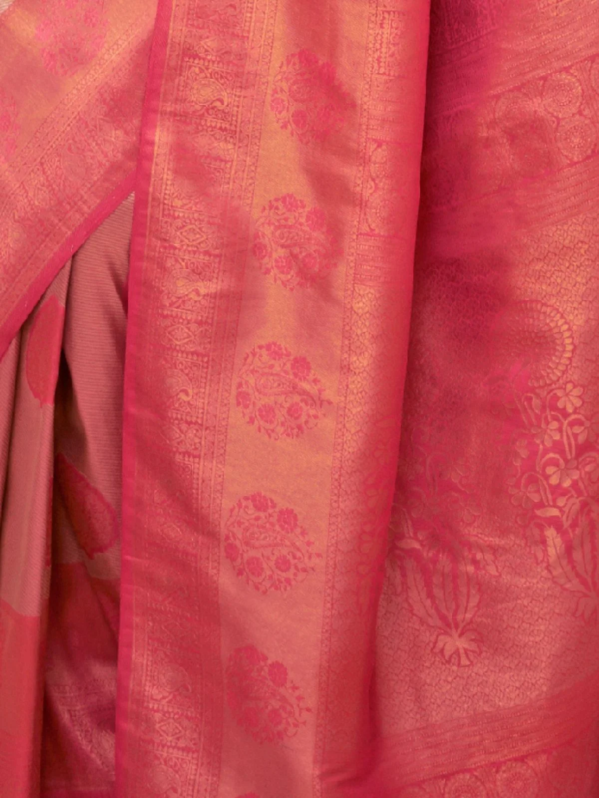 Odette Pink Woven Design Silk Blend Saree With Unstitched Blouse For Women - Image 3