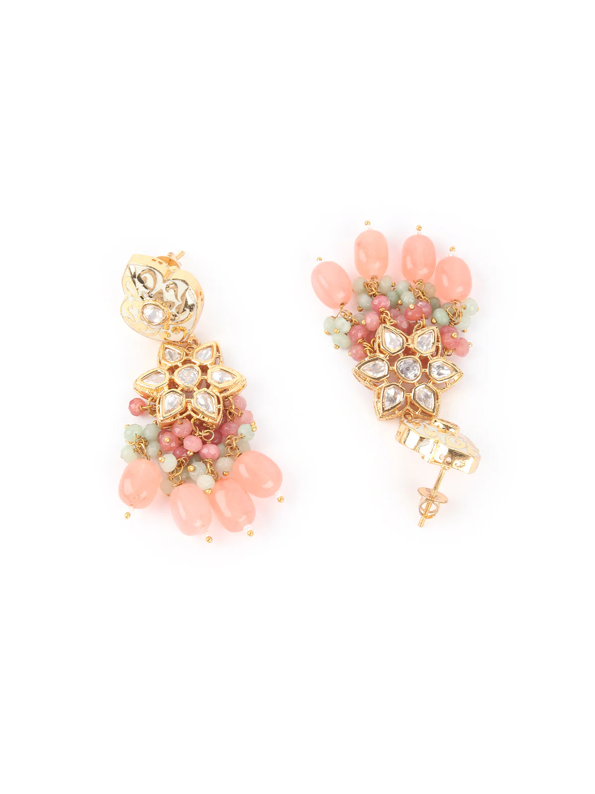 Odette Pink And Green Beads Choker Neckpiece For Women - Image 4