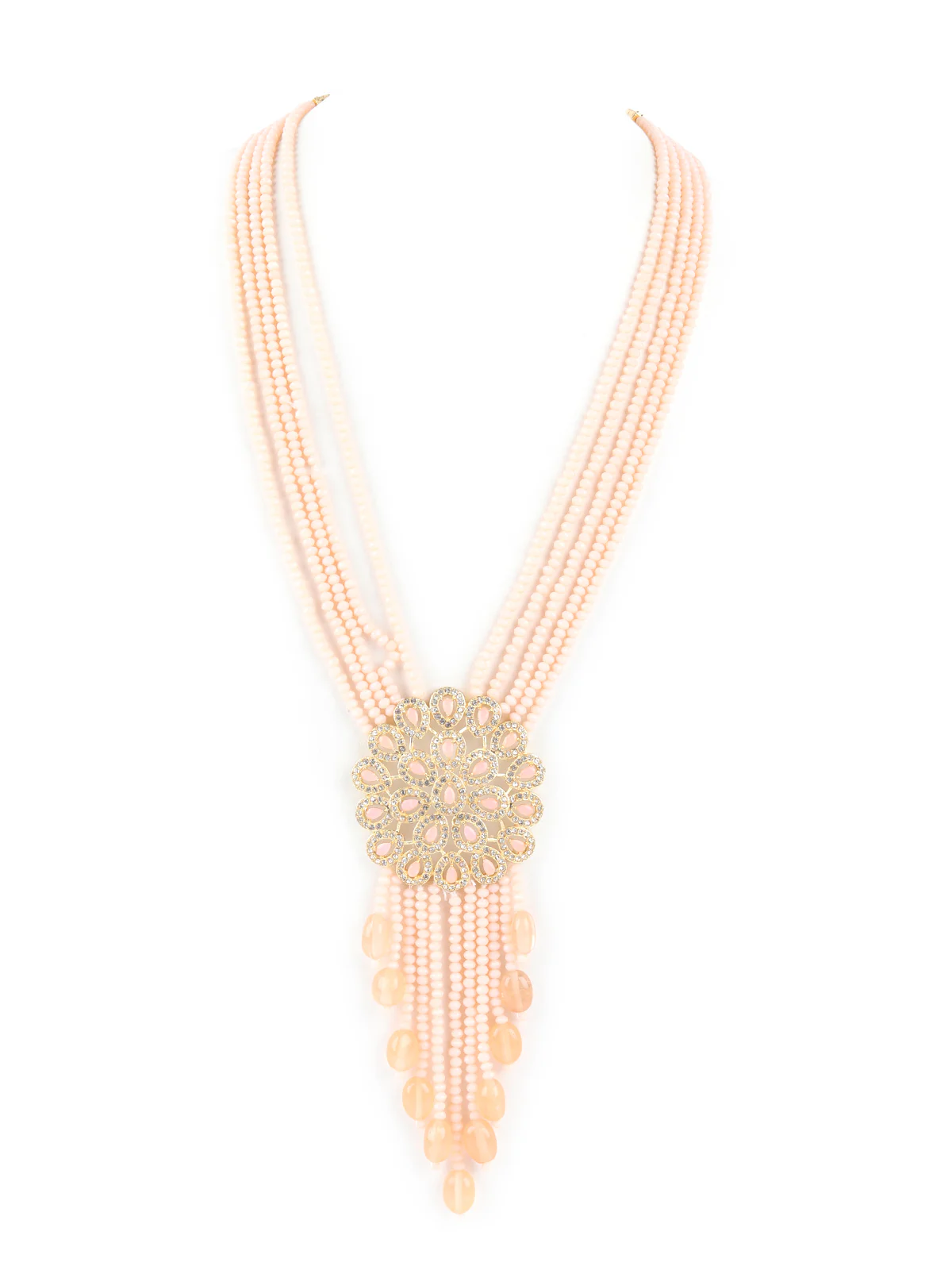 Odette Pink Beads Choker Neckpiece For Women