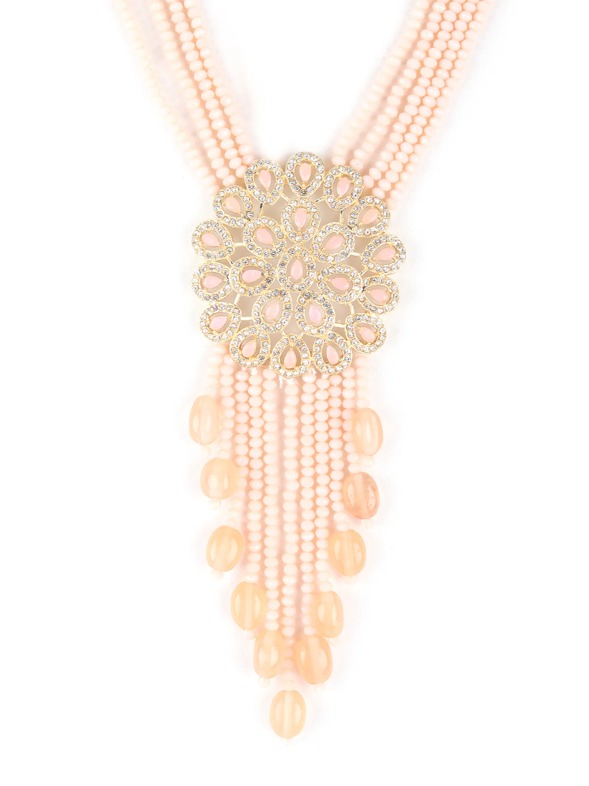 Odette Pink Beads Choker Neckpiece For Women - Image 3