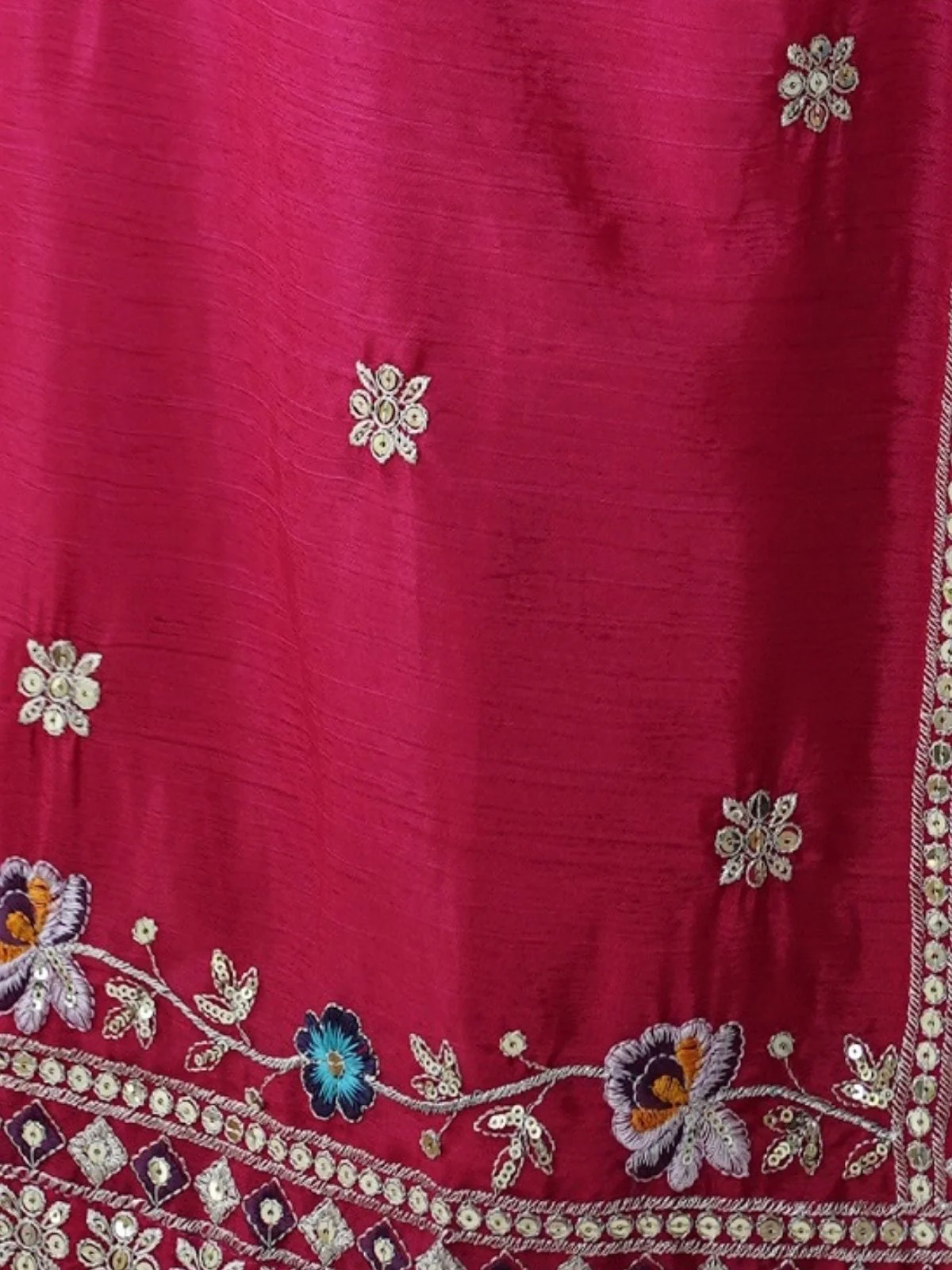 Odette Pink Chiffon Embroidered Stitched Kurta Set For Women - Image 5