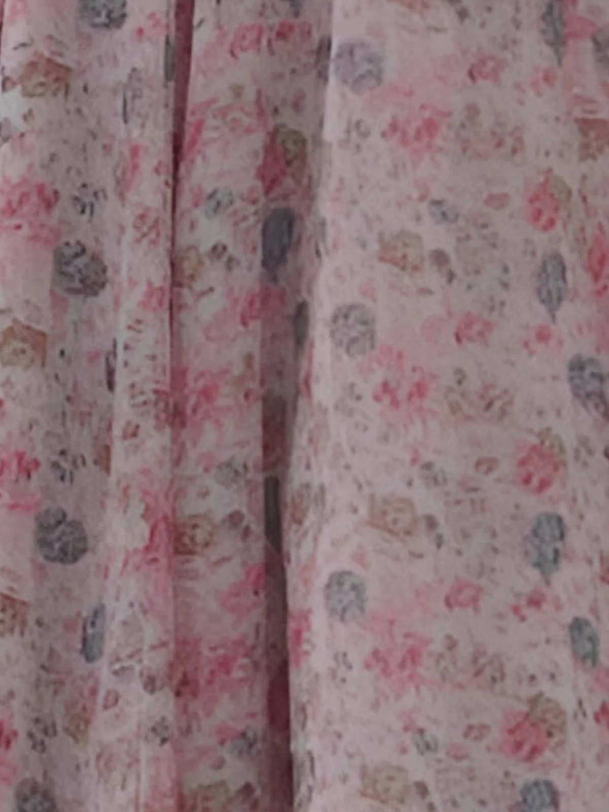 Odette Pink Chiffon Floral Digital Print Stitched Kurta Set For Women - Image 6