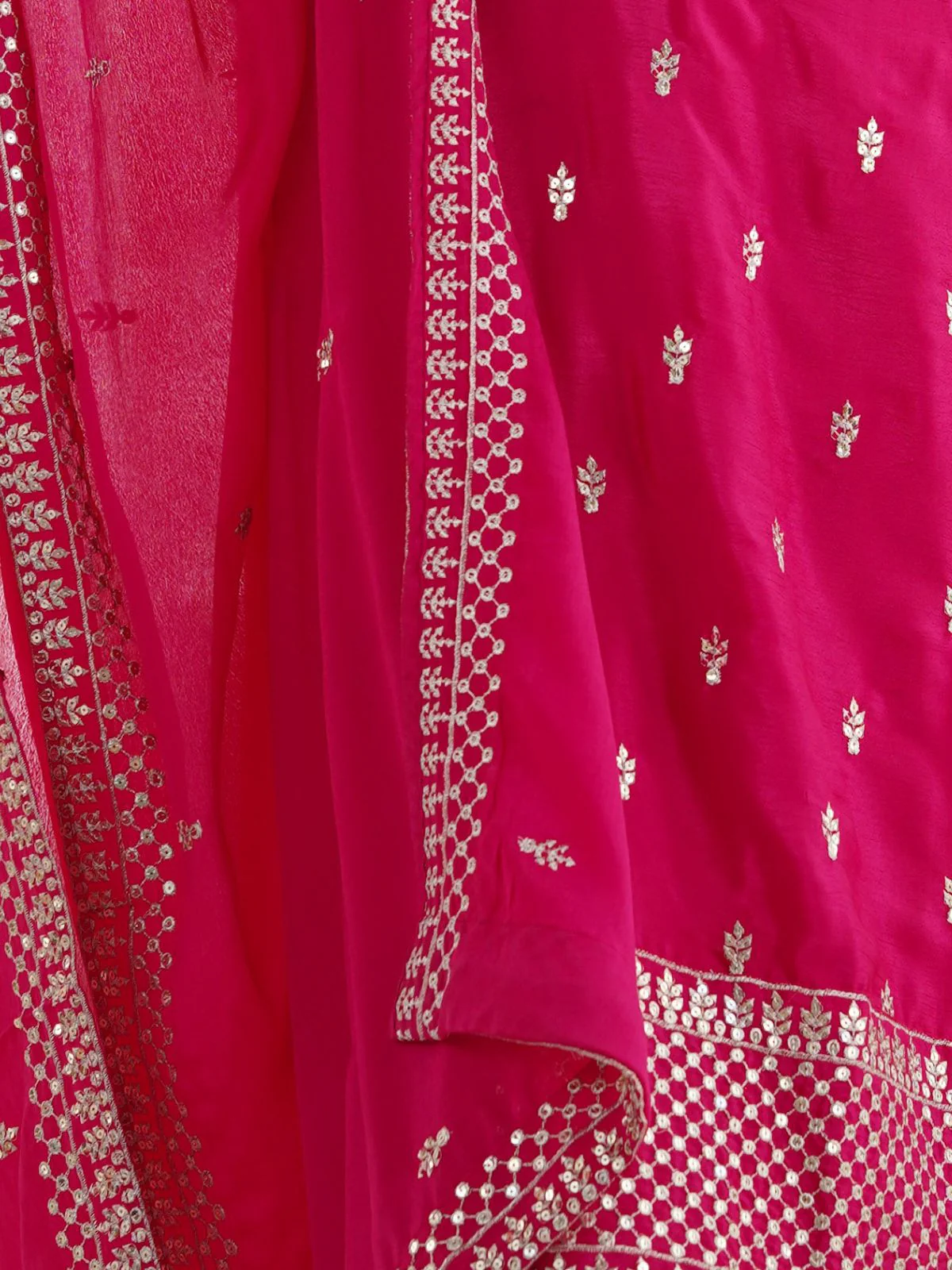 Odette Pink Chinon Embroidered Kurta Set For Women - Image 5