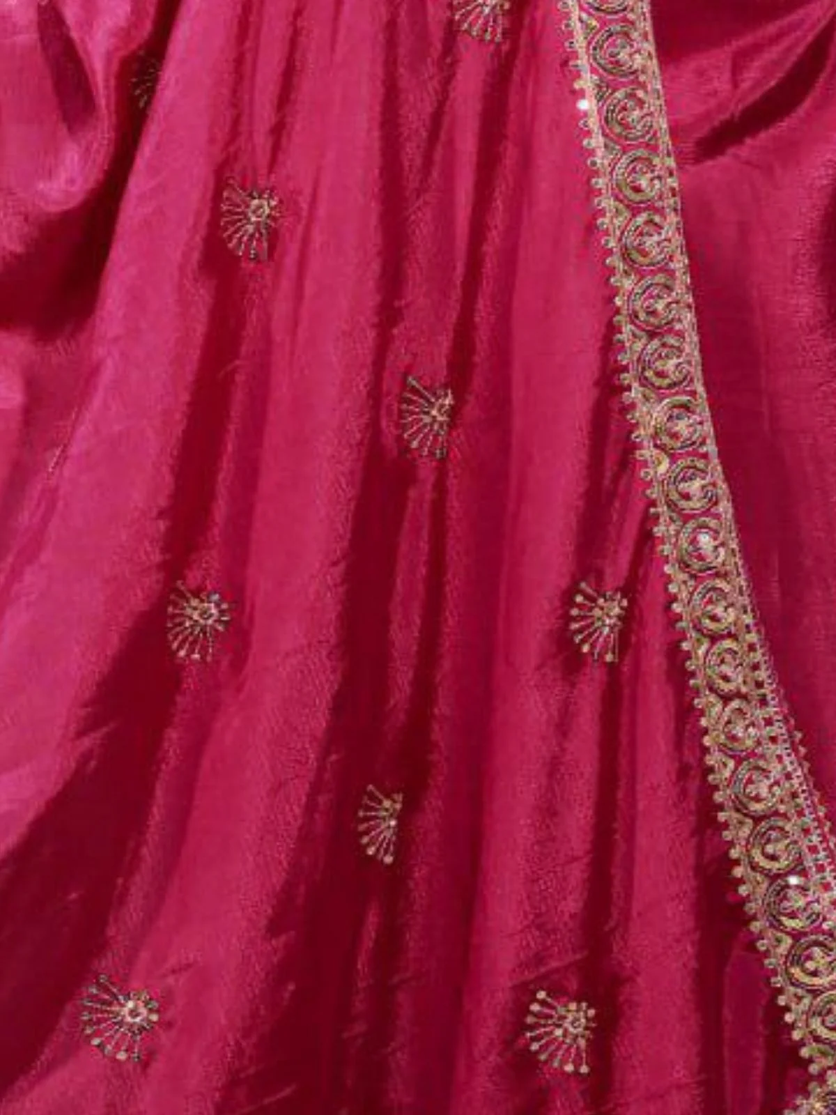 Odette Pink ChinonÂ Embroidered Stitched Kurta Set For Women - Image 4