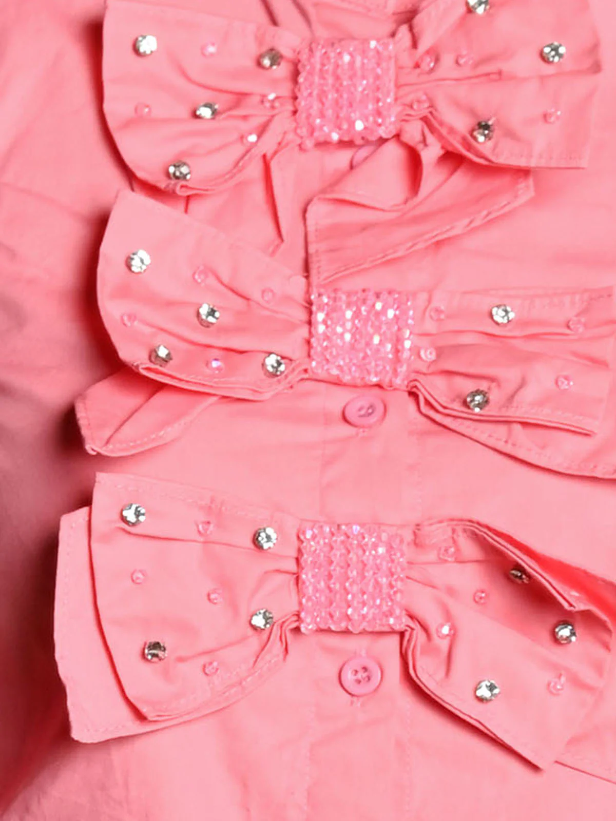 Odette Pink Cotton Blend Solid Top For Women - Image 5