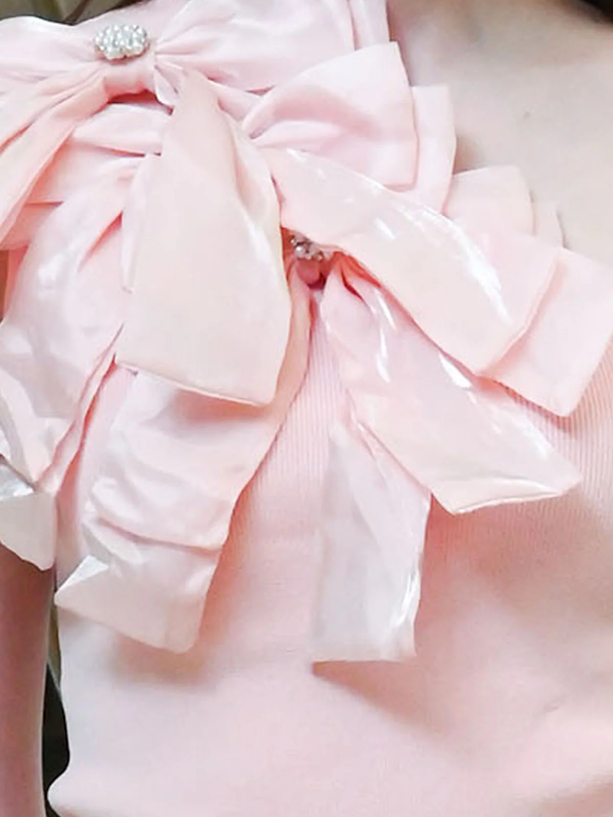 Odette Pink Cotton Rib Solid Top For Women - Image 5