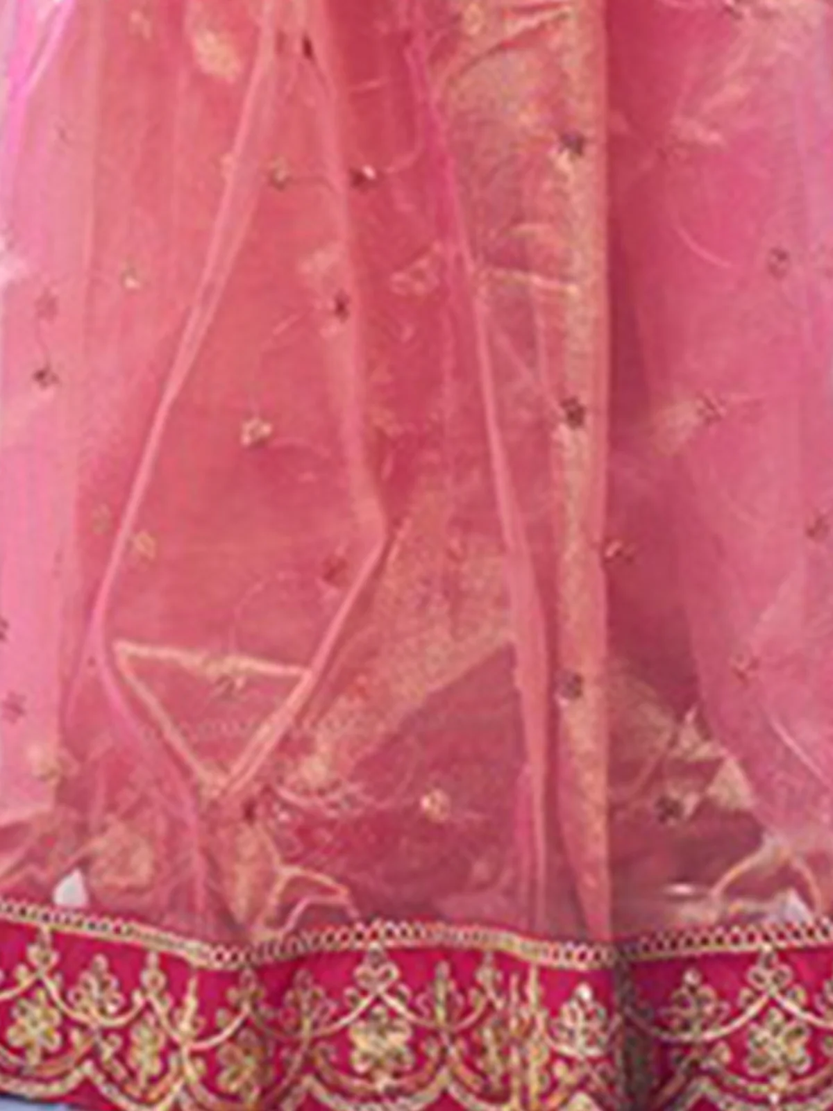 Odette Pink Embellished Net Saree With Unstitched Blouse For Women - Image 6